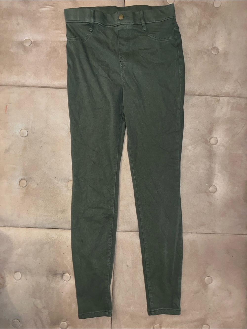 High-Rise Women's Jeggings in Forest Green